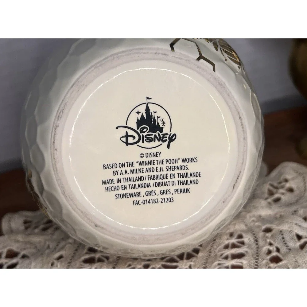 Disney Winnie The Pooh Honey Jar Candle Holder With Gold Lid